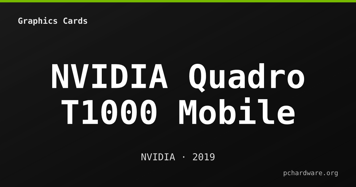 NVIDIA Quadro T1000 Mobile card
