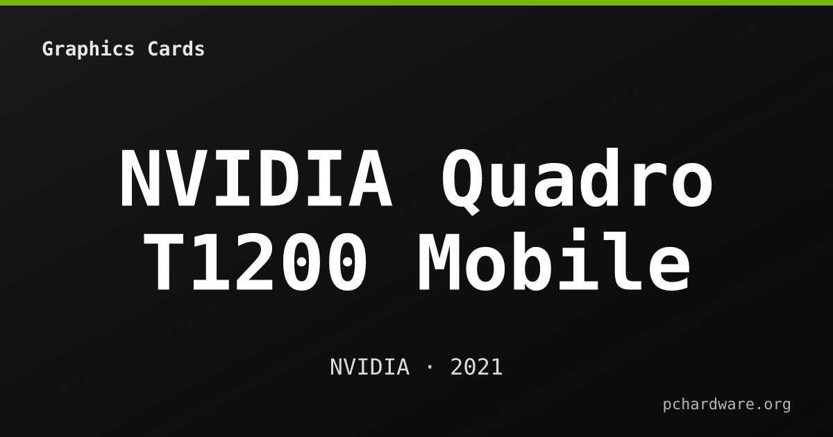 NVIDIA Quadro T1200 Mobile card