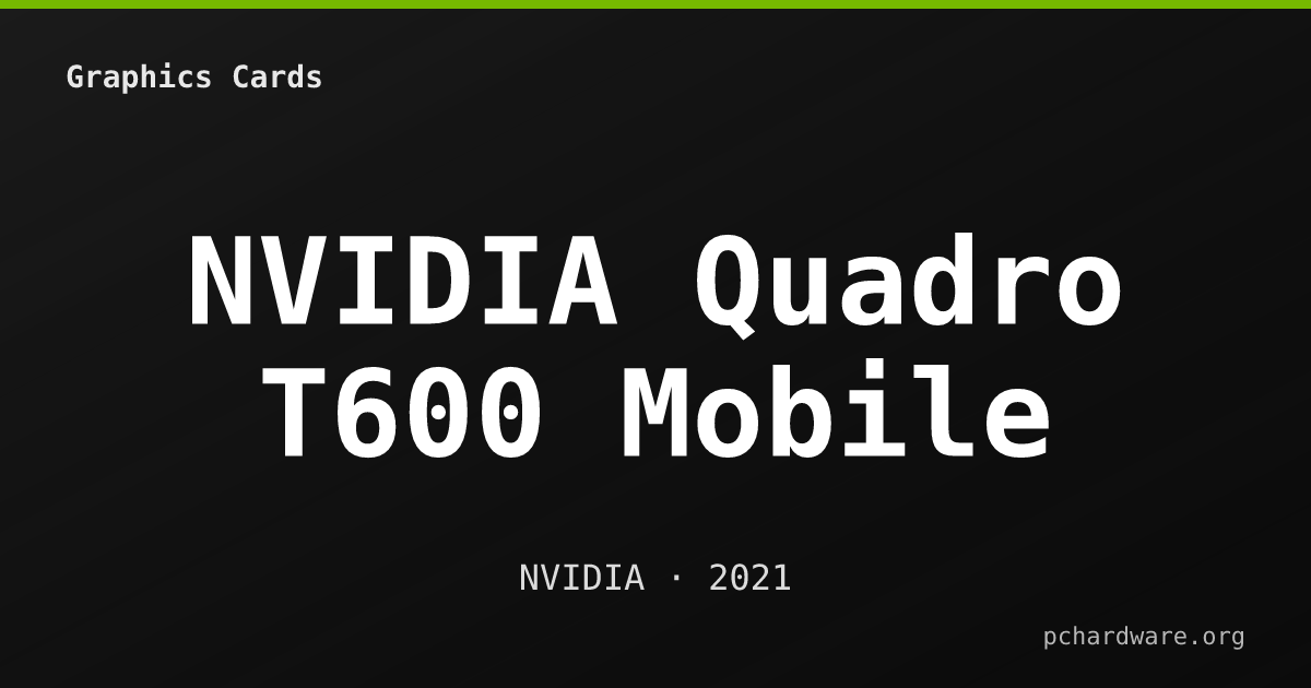NVIDIA Quadro T600 Mobile card