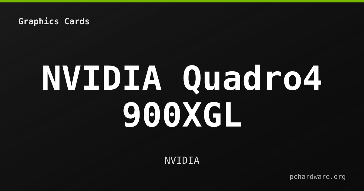 NVIDIA Quadro4 900XGL card