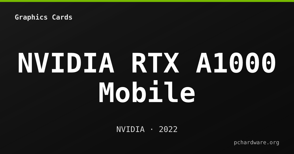 NVIDIA RTX A1000 Mobile card