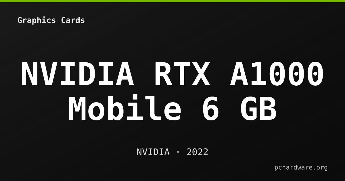 NVIDIA RTX A1000 Mobile 6 GB card