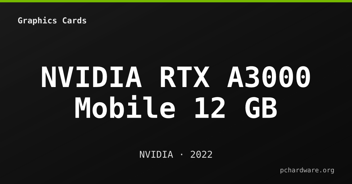 NVIDIA RTX A3000 Mobile 12 GB card