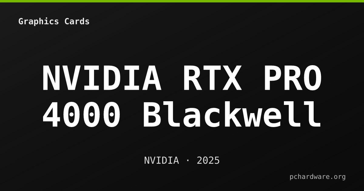 NVIDIA RTX PRO 4000 Blackwell card