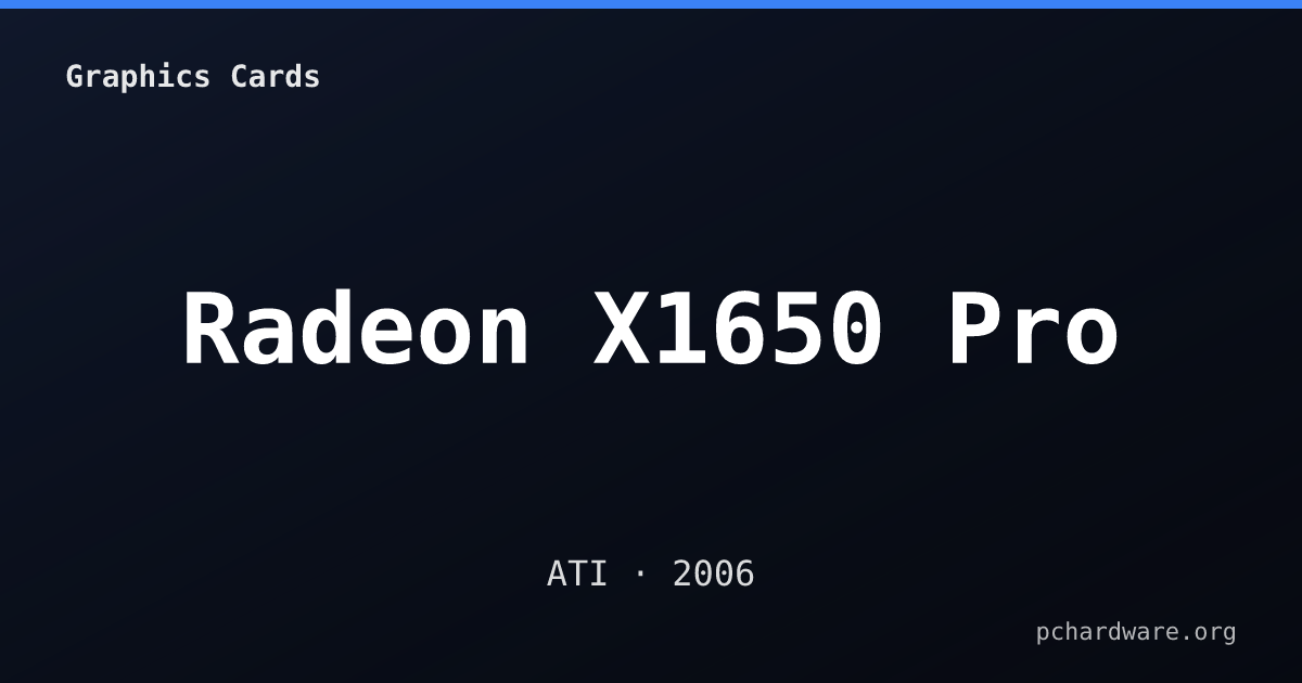 Radeon X1650 Pro card
