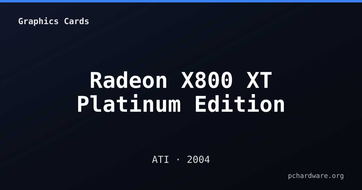 Radeon X800 XT Platinum Edition card