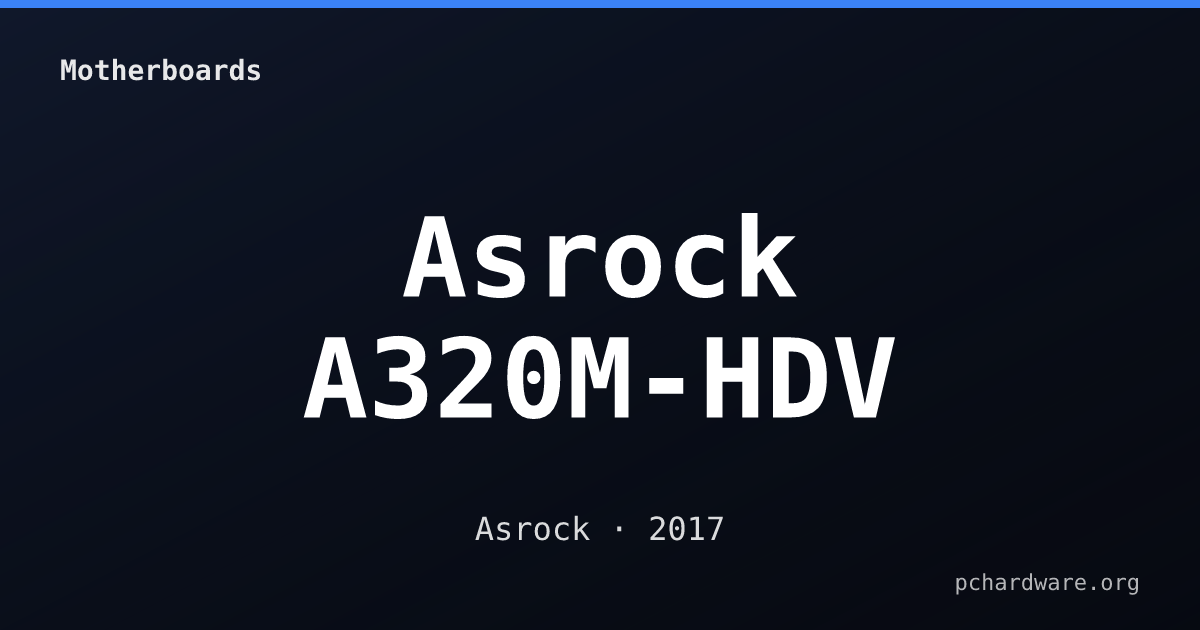 Asrock A320M-HDV card