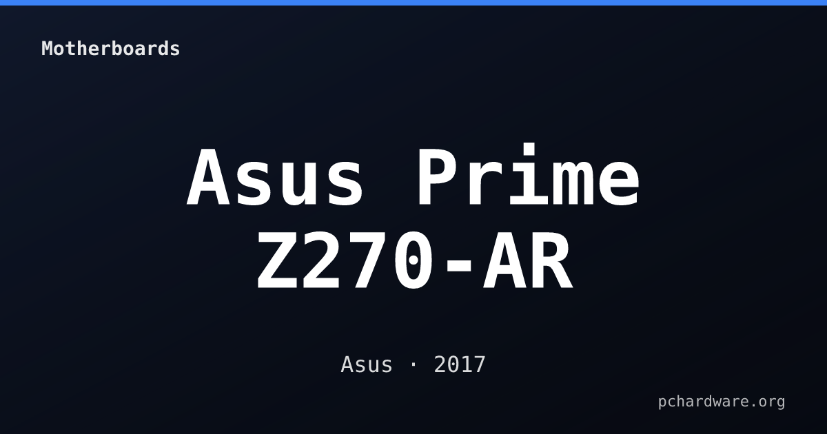 Asus Prime Z270-AR card