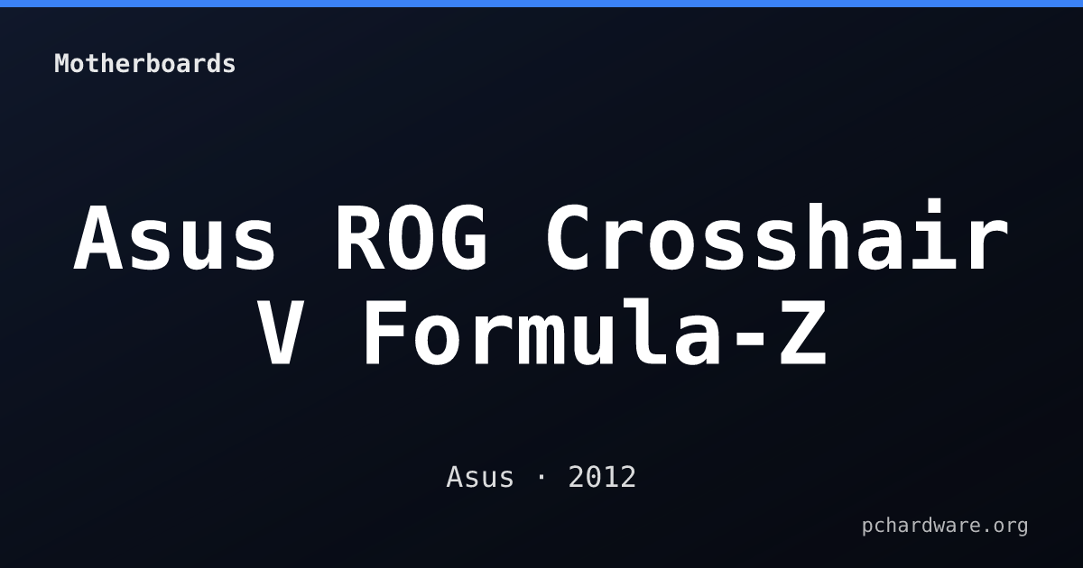 Asus ROG Crosshair V Formula-Z card