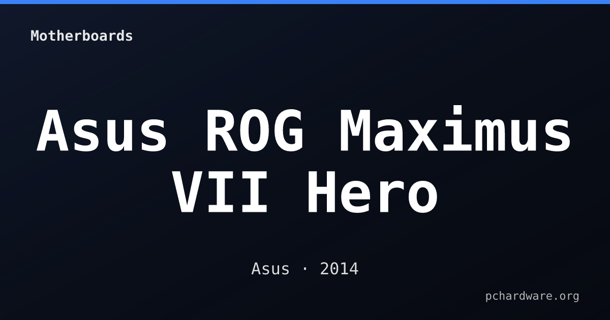 Asus ROG Maximus VII Hero card