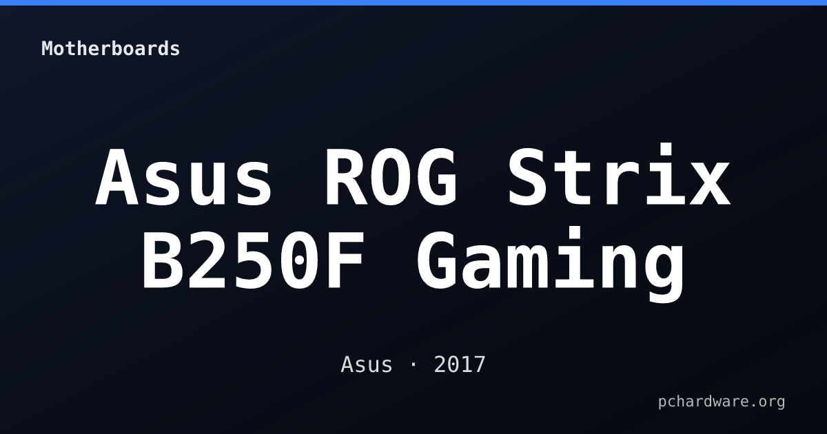 Asus ROG Strix B250F Gaming card