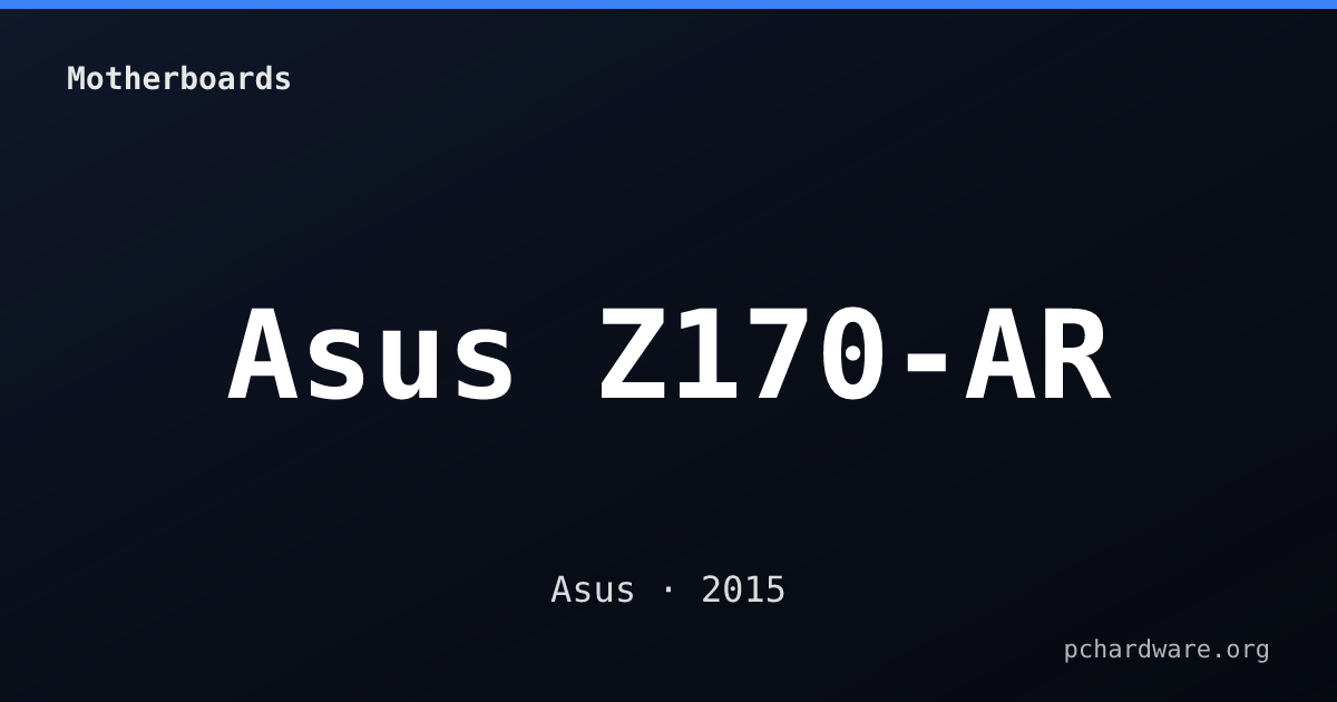 Asus Z170-AR card