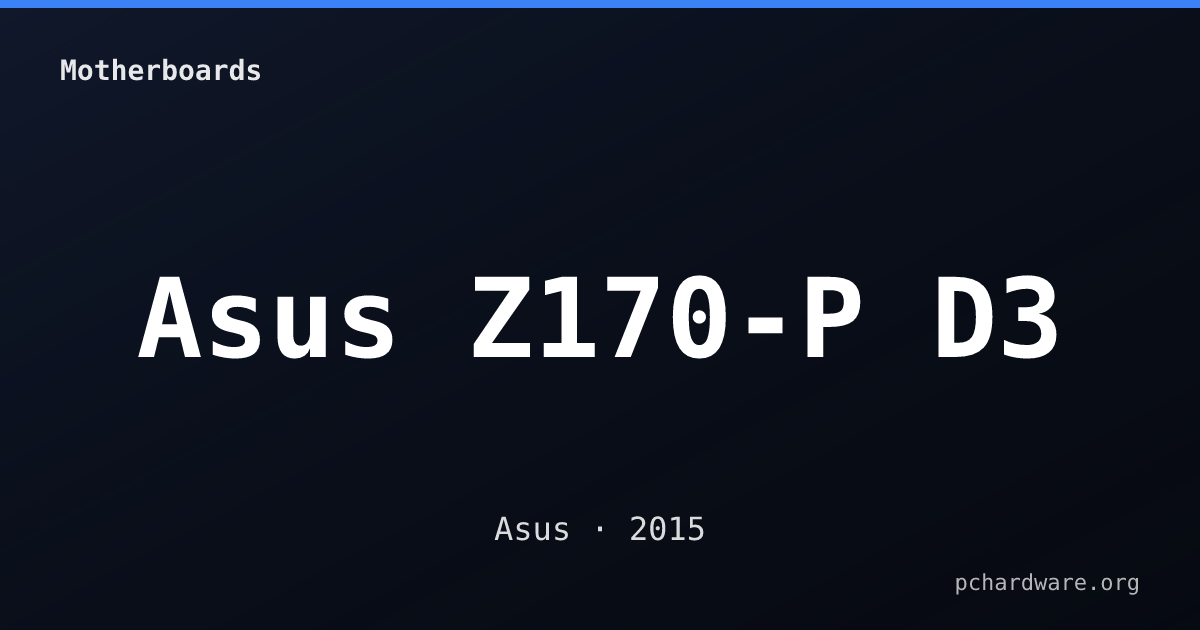 Asus Z170-P D3 card