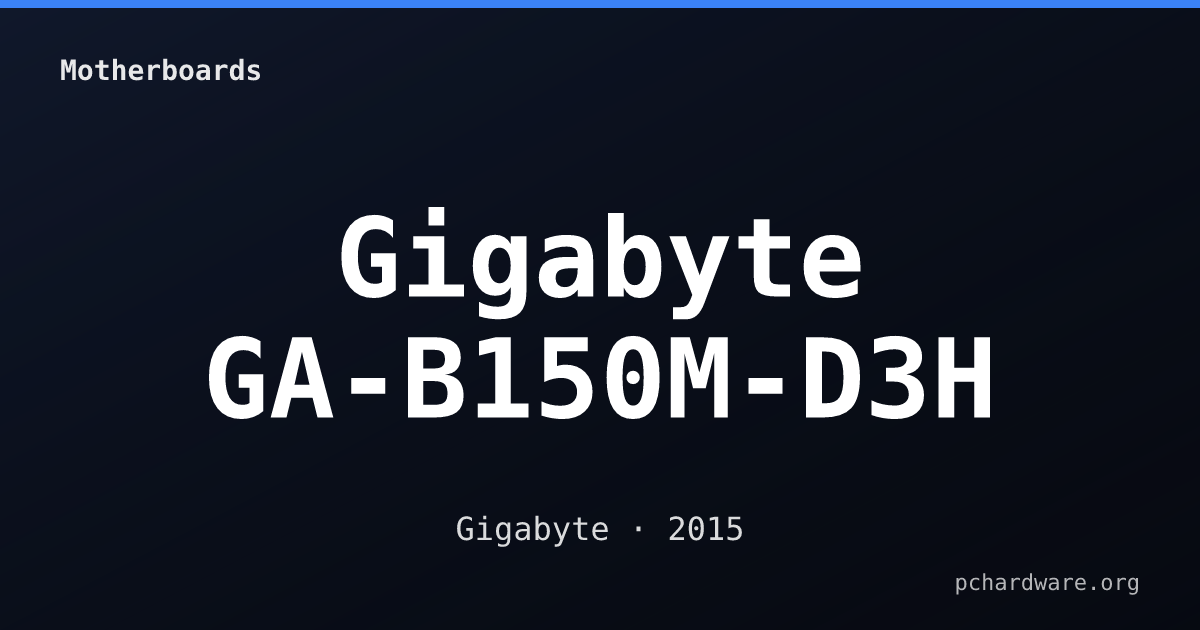 Gigabyte GA-B150M-D3H card
