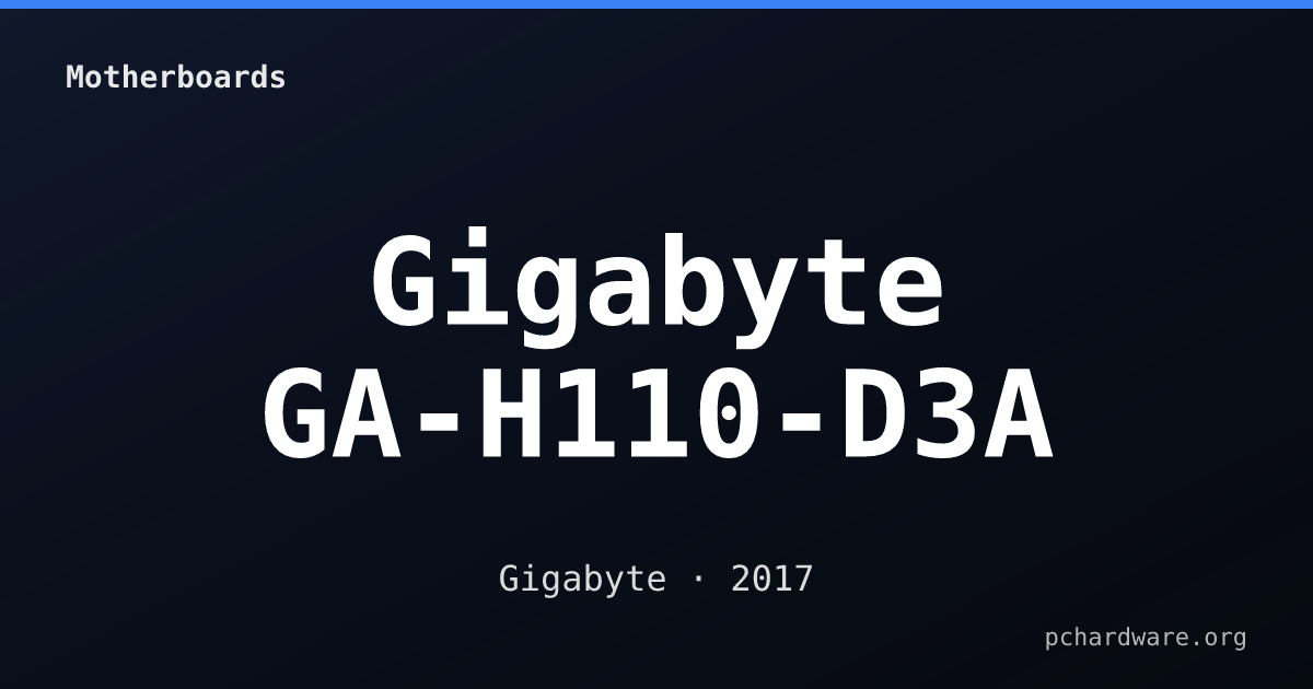 Gigabyte GA-H110-D3A card