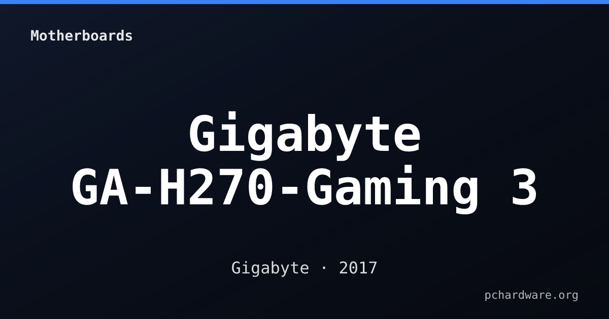 Gigabyte GA-H270-Gaming 3 card