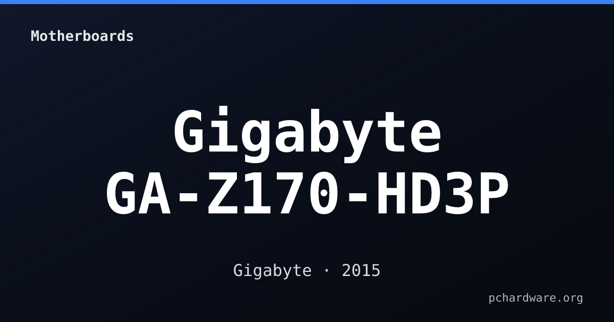 Gigabyte GA-Z170-HD3P card