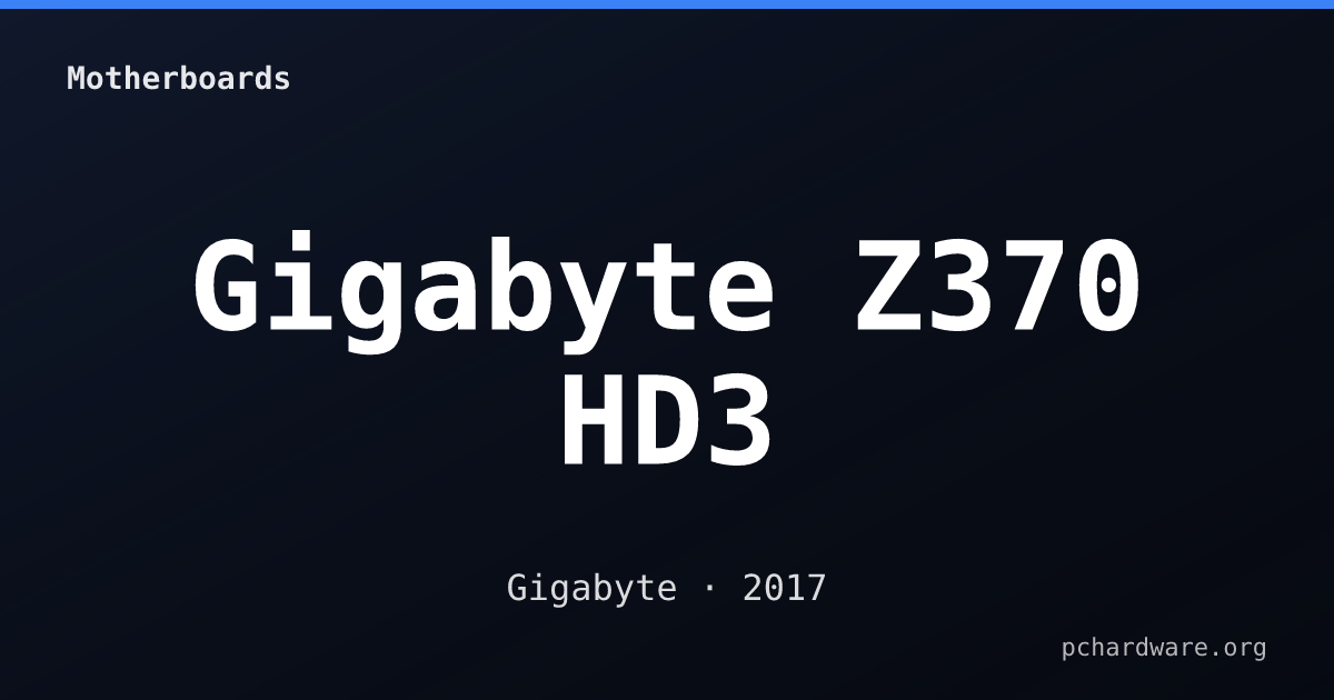 Gigabyte Z370 HD3 card