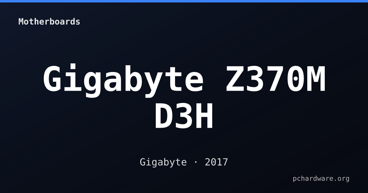 Gigabyte Z370M D3H card
