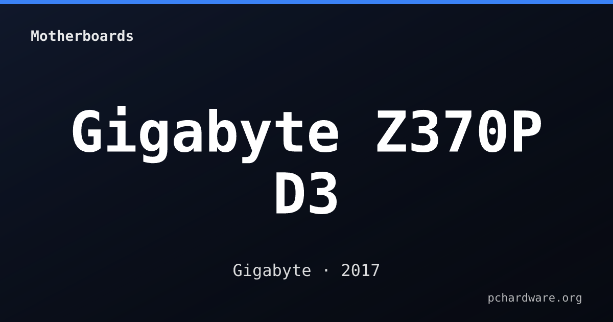 Gigabyte Z370P D3 card