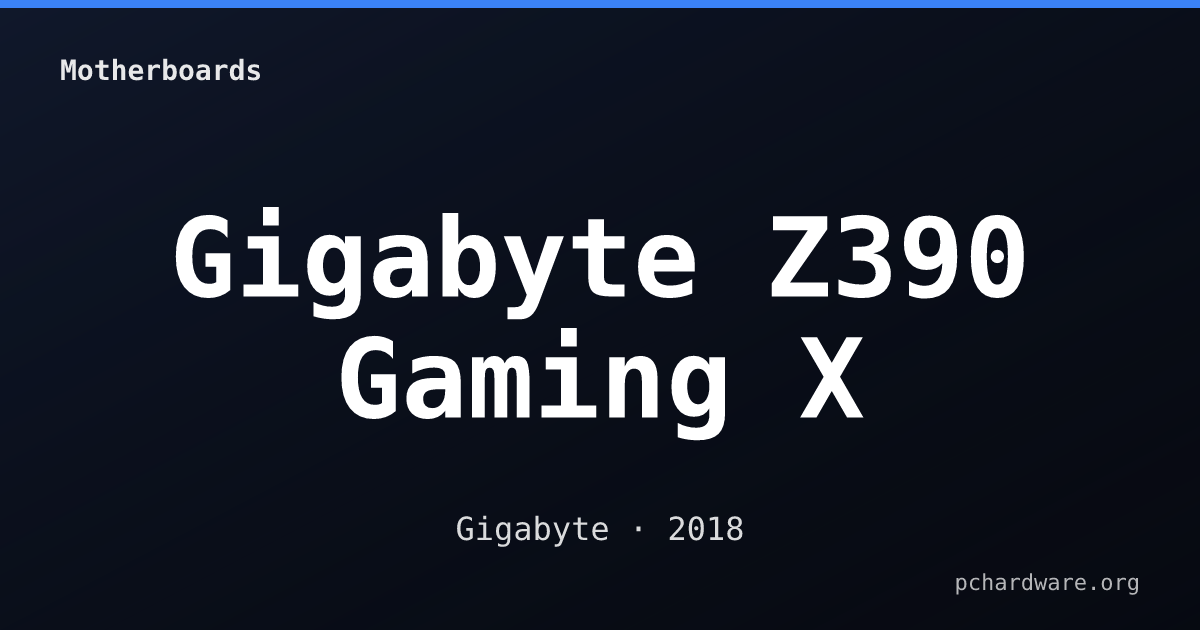 Gigabyte Z390 Gaming X card