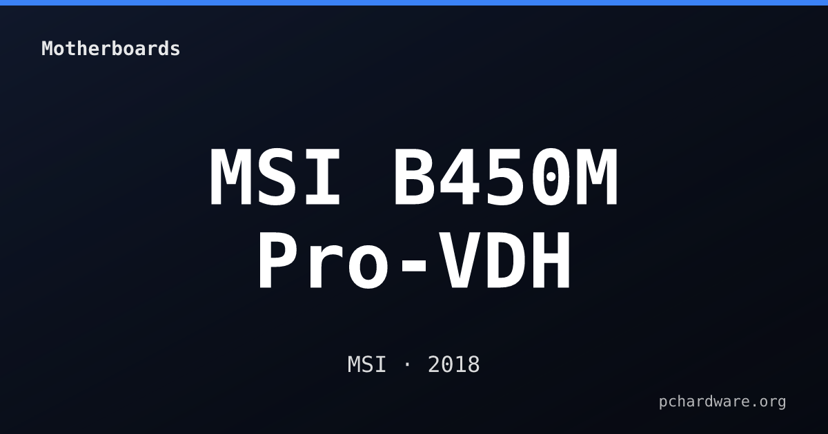 MSI B450M Pro-VDH card