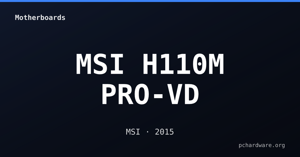 MSI H110M PRO-VD card