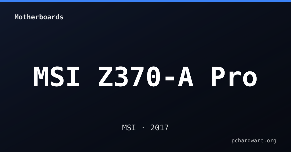MSI Z370-A Pro card