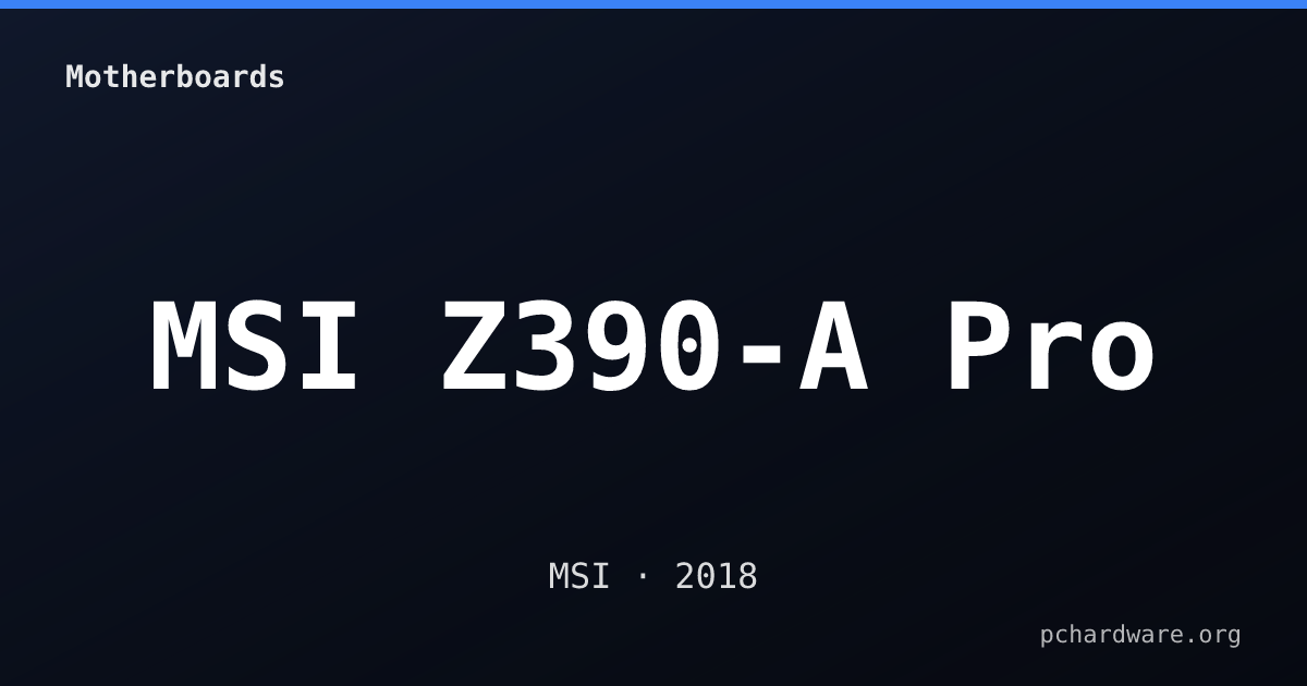 MSI Z390-A Pro card