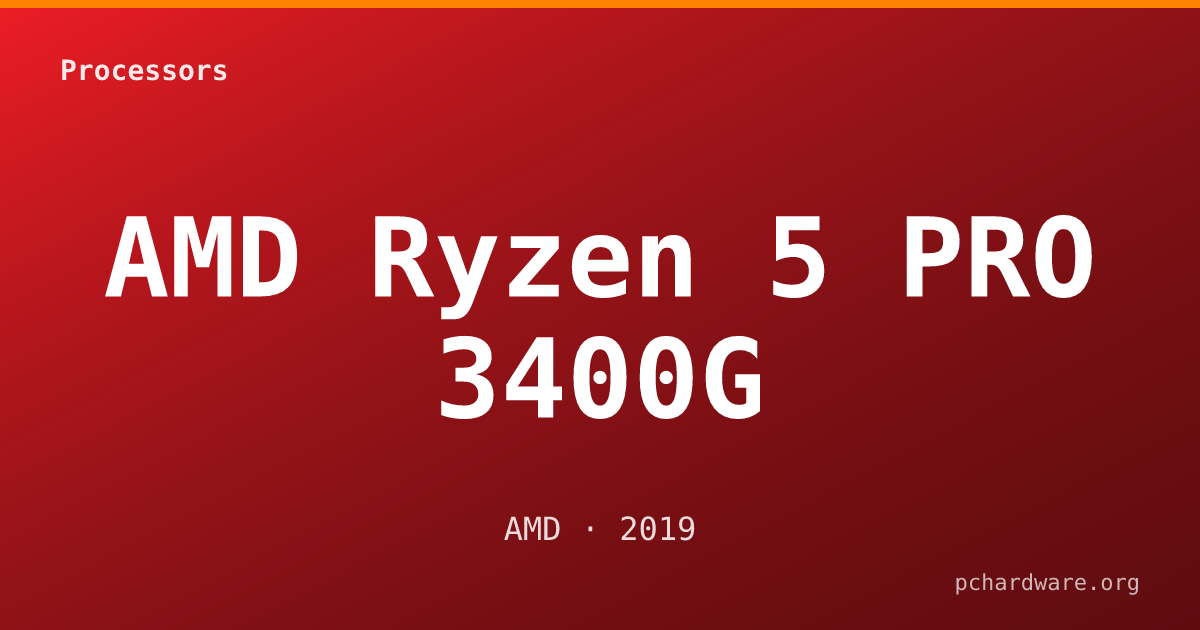 AMD Ryzen 5 PRO 3400G card