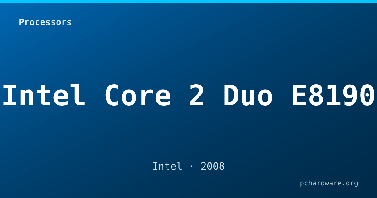Intel Core 2 Duo E8190 card