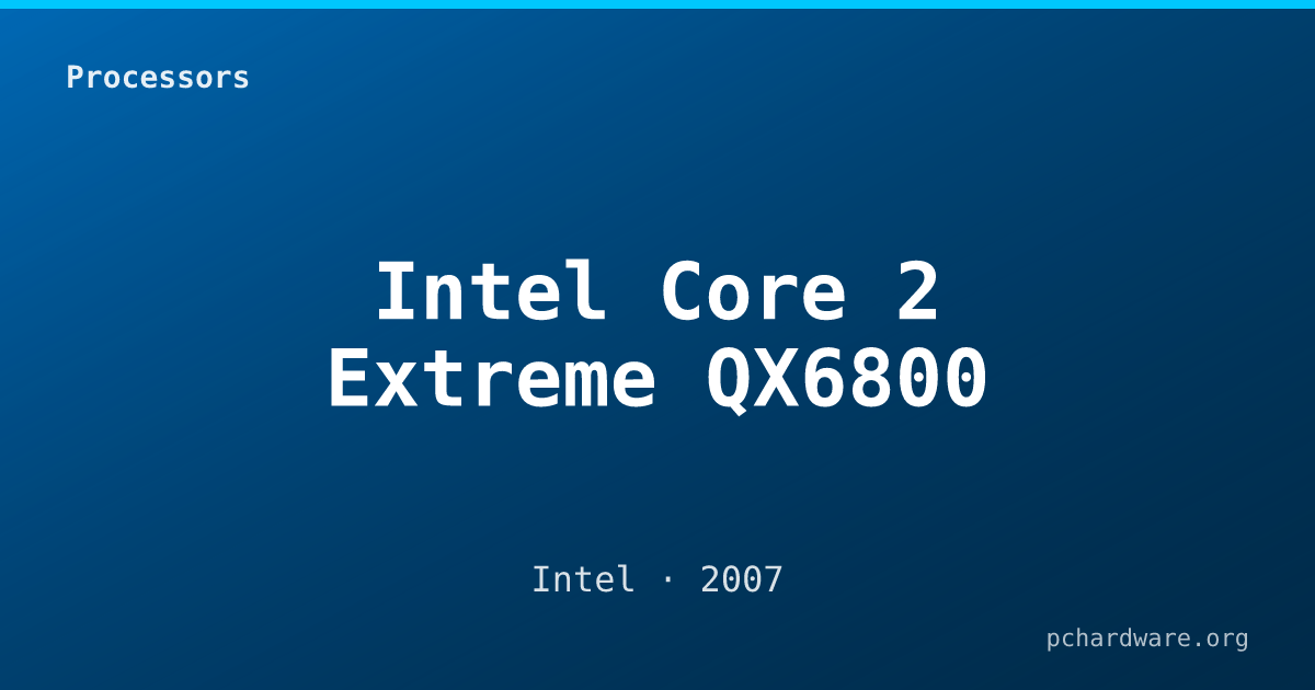 Intel Core 2 Extreme QX6800 card