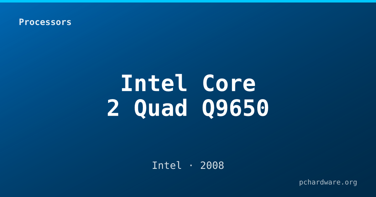 Intel Core 2 Quad Q9650 card