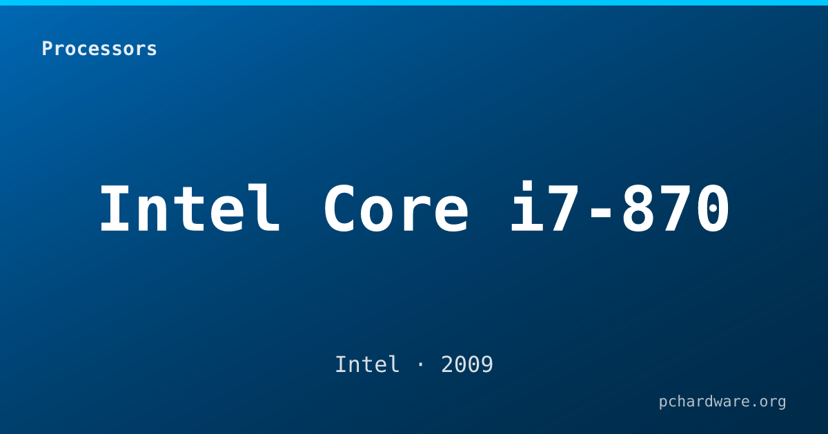 Intel Core i7-870 card